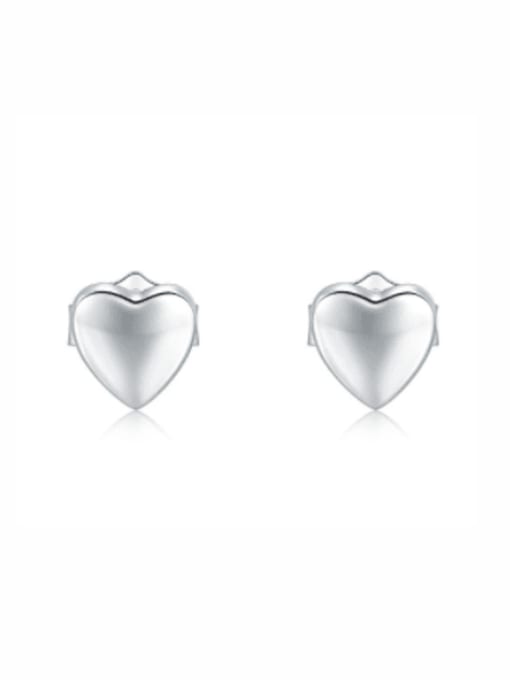 RHE595S 925 Sterling Silver Smotth Geometric Minimalist Stud Earring