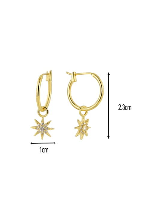 CHARME Brass Cubic Zirconia Star Minimalist Huggie Earring 2
