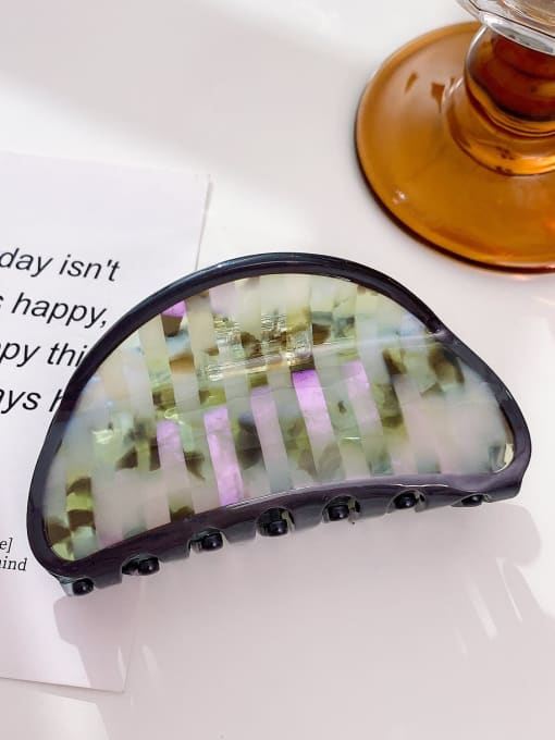 Striped white green 8.8cm Cellulose Acetate Trend Geometric Alloy Jaw Hair Claw