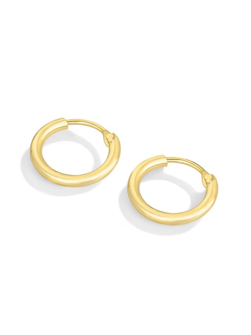 Gold small circle Earrings Brass Round Minimalist Hoop Earring