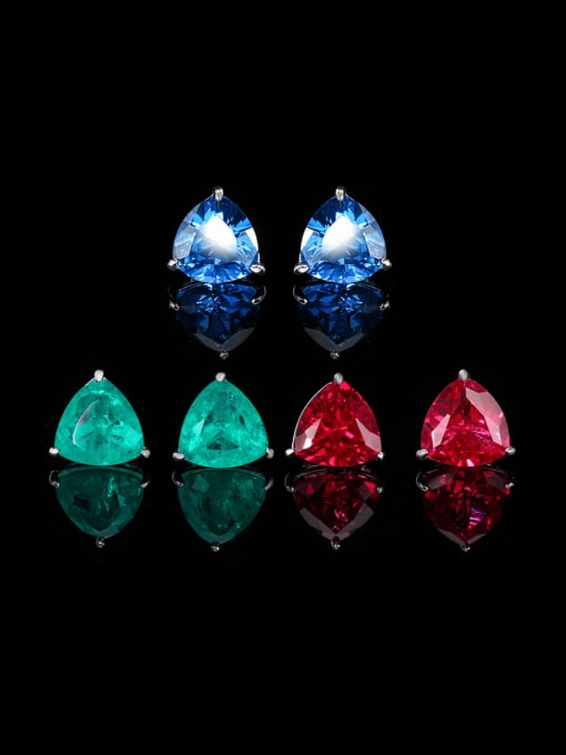 ROSS Brass Cubic Zirconia Triangle Minimalist Cluster Earring