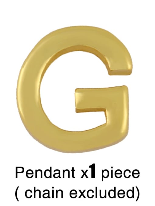 G((Without Chain) Brass Smooth Minimalist Letter Pendant