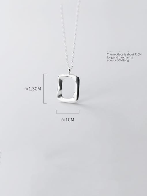 Rosh 925 Sterling Silver Simple glossy hollow geometric pendant Necklace 4