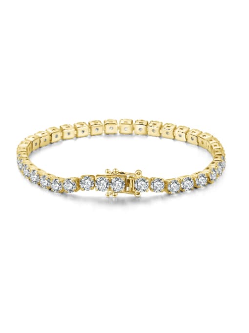 14K gold 4.0 , bracelet length: 16.5cm 925 Sterling Silver Cubic Zirconia Geometric Minimalist Bracelet