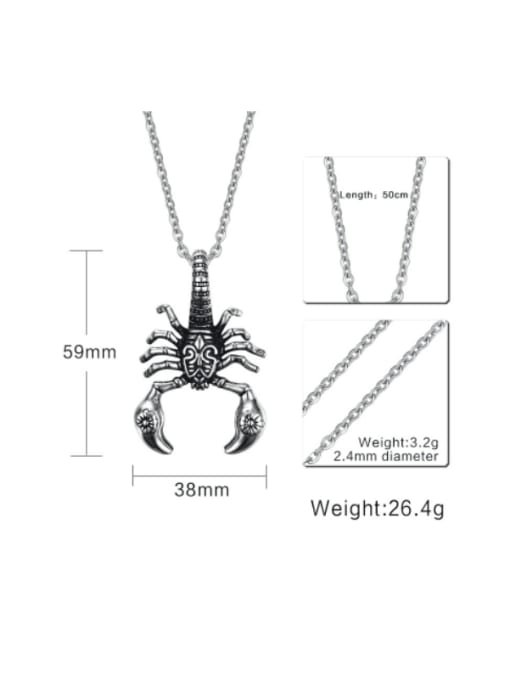 CONG Stainless steel Insect Hip Hop Necklace 2