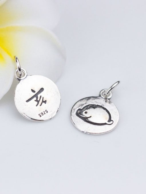 FAN 925 Sterling Silver With  Cute Zodiac Signs  Round Pendant Diy Accessories 2