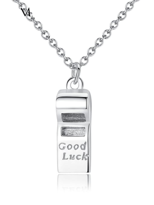 CCUI 925 Sterling Silver creative lucky whistle Pendant Necklace 0