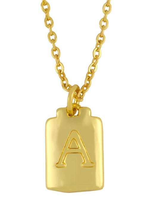 CC Brass Geometric Letter Minimalist Necklace 0