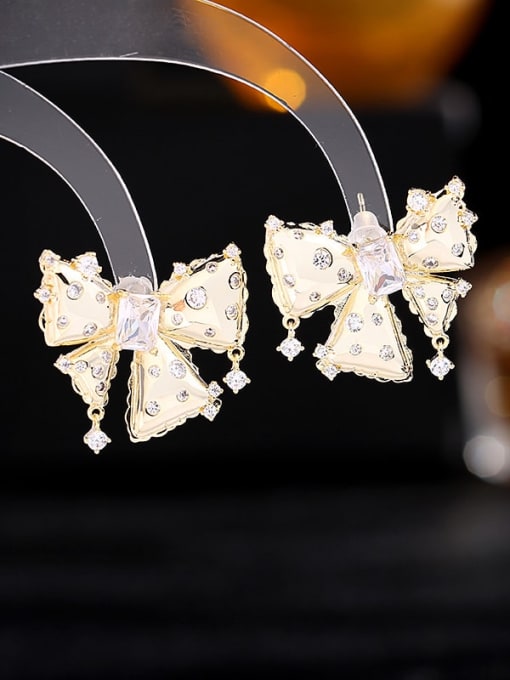 Luxu Brass Cubic Zirconia Butterfly Statement Stud Earring 4