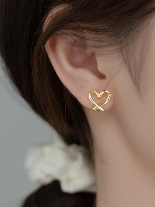 Rosh 925 Sterling Silver Heart Minimalist Clip Earring 1