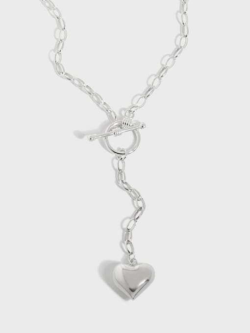 DAKA 925 Sterling Silver Heart Vintage Lariat Necklace 1