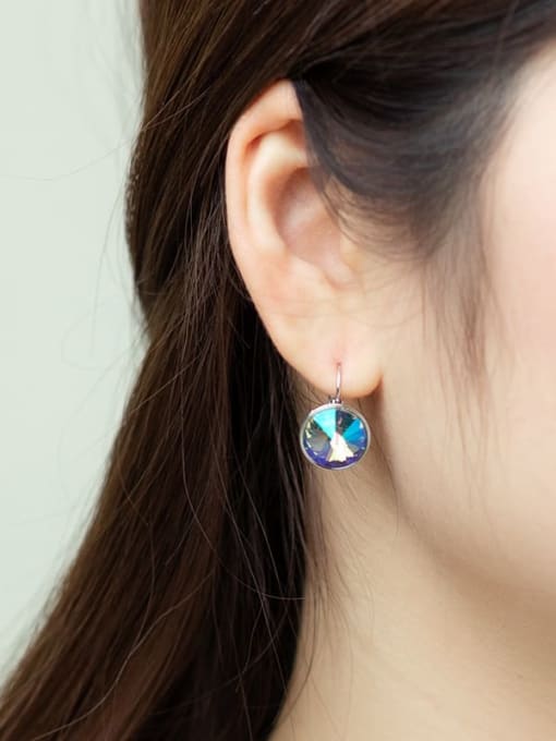 XP Alloy Crystal Blue Round Dainty Drop Earring 1