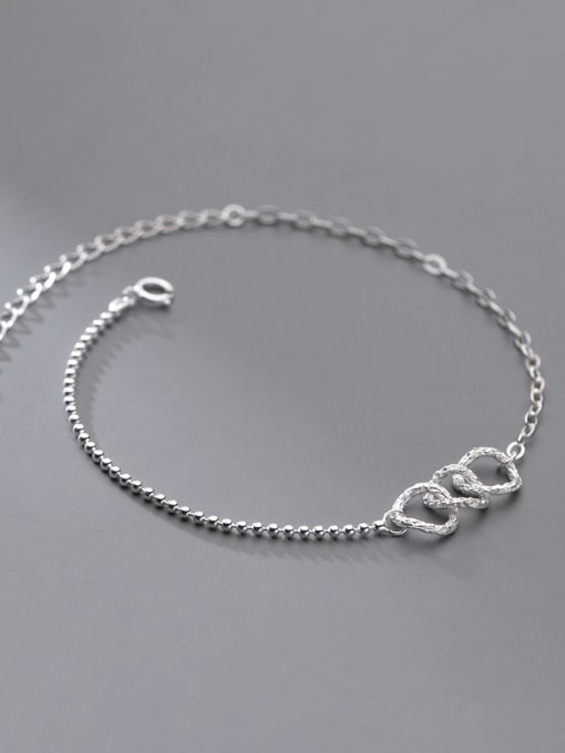 Rosh 925 Sterling Silver Geometric Vintage Asymmetric Chain Bracelet 1