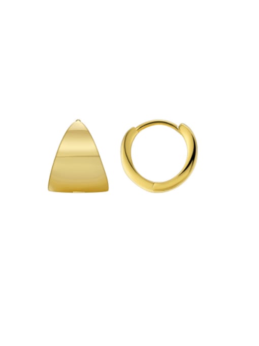 CHARME Brass Smooth  Geometric Minimalist Huggie Earring 0