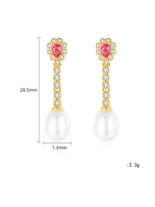 CCUI 925 Sterling Silver Cubic Zirconia Tassel Minimalist Drop Earring 3