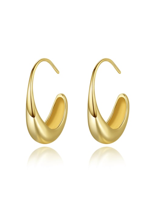 BLING SU Brass Geometric Minimalist Hook Earring 0