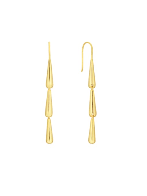 Golden Droplet Streamline Ear Hook Brass Water Drop Minimalist Hook Earring