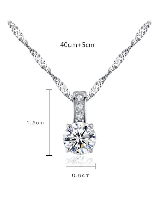 CCUI 925 Sterling Silver Cubic Zirconia  Minimalist Round  Necklace 2