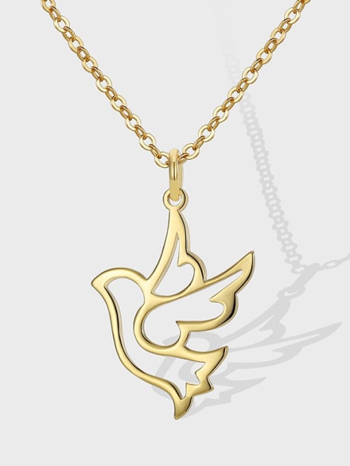 CHARME Brass Bird Minimalist Necklace 1