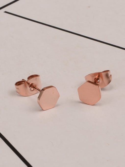 A TEEM Titanium smooth Geometric Minimalist Stud Earring 0