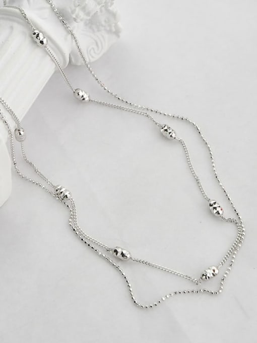 SHUI Vintage Sterling Silver With Platinum Plated Fashion Chain Necklaces 2
