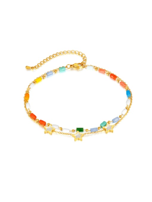 Open Sky Titanium Steel Star Minimalist  Anklet