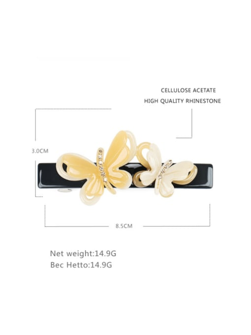 HUIYI Cellulose Acetate Trend Butterfly Alloy Hair Barrette 1