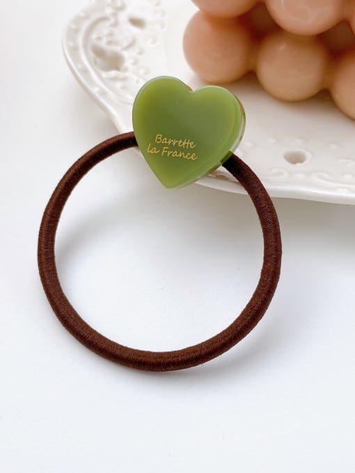 Green 2cm Cellulose Acetate Minimalist Heart Stainless steel Multi Color Hair Rope