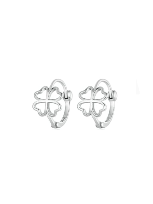 SCE1690 925 Sterling Silver Flower Minimalist Stud Earring