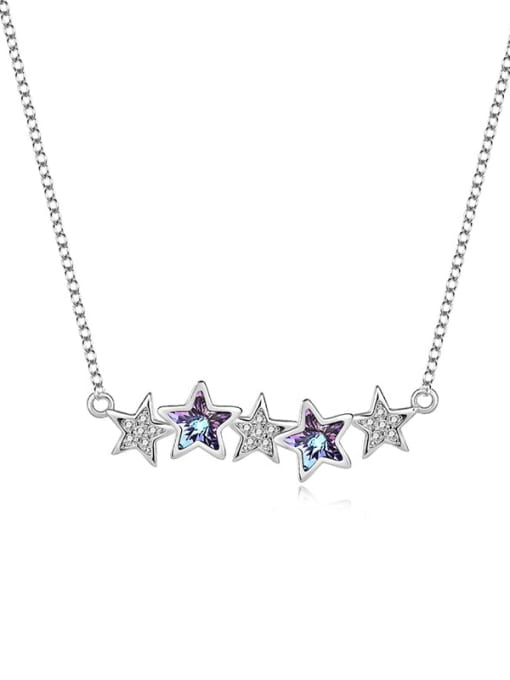 JYXZ 027 (gradient purple) 925 Sterling Silver Austrian Crystal Star Classic Necklace
