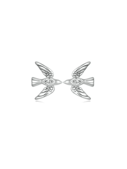 Jare 925 Sterling Silver Cubic Zirconia Bird Dainty Stud Earring 0