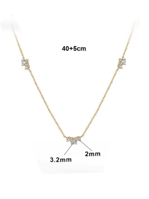 14K gold, chain length 40+ 5CM,  1.83g 925 Sterling Silver Cubic Zirconia Geometric Dainty Necklace