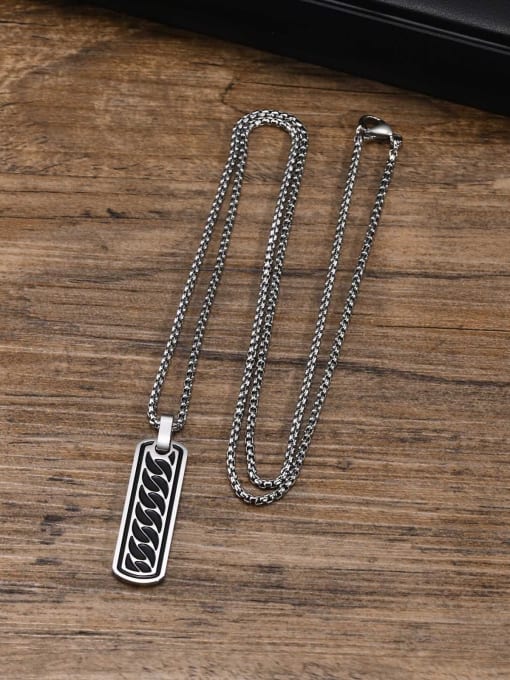 Pendant with chain 60CM Stainless steel Hip Hop Geometric  Pendant