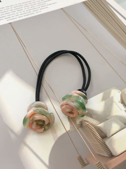 Light green Cellulose Acetate Cute  Leopard head rope Double-headed rose Rubber band  Hair Rope