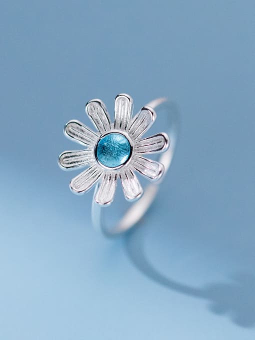 Rosh 925 Sterling Silver Cubic Zirconia Flower Dainty Band Ring 0