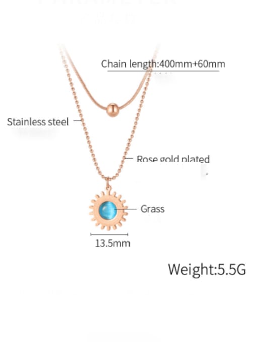 Open Sky Titanium Steel Glass Stone Geometric Minimalist Multi Strand Necklace 1