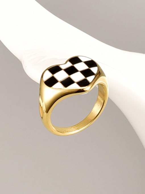 A TEEM Titanium Steel Heart Minimalist Band Ring 2