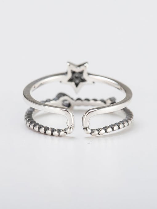 XBOX 925 Sterling Silver Rhinestone Star Vintage Stackable Ring 2