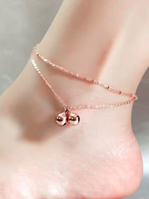 A TEEM Titanium  Round  Bell Double  Anklet 2