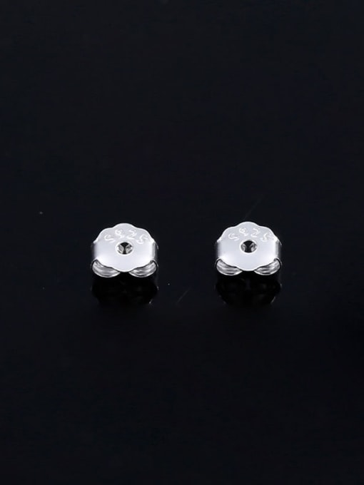 silvery 925 Sterling Silver Bowknot Minimalist Ear Backs