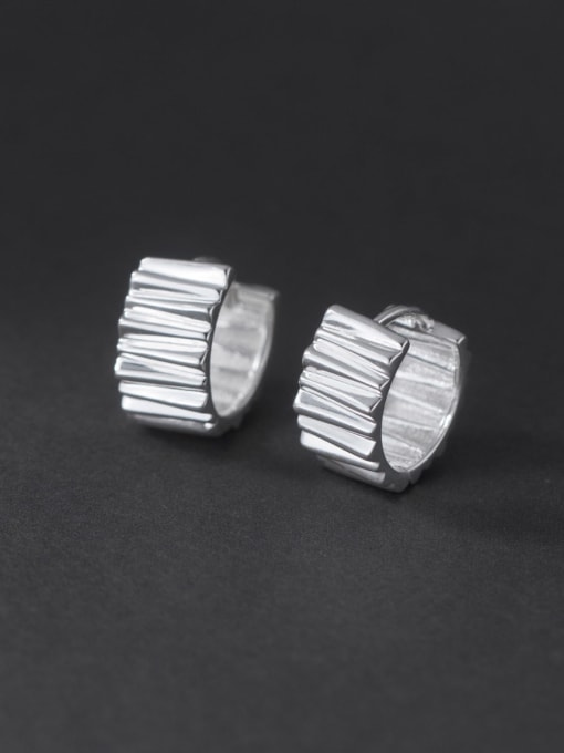 Rosh 925 Sterling Silver Geometric Minimalist Huggie Earring 0