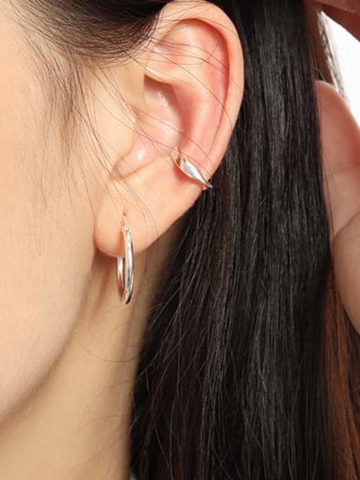 DAKA 925 Sterling Silver Smooth Geometric Minimalist Stud Earring 1