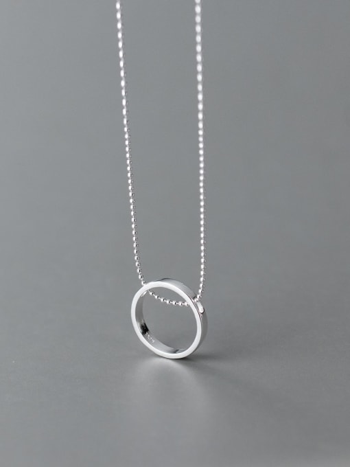 Rosh 925 Sterling Silver Geometric Minimalist  Bead Chain Necklace 3
