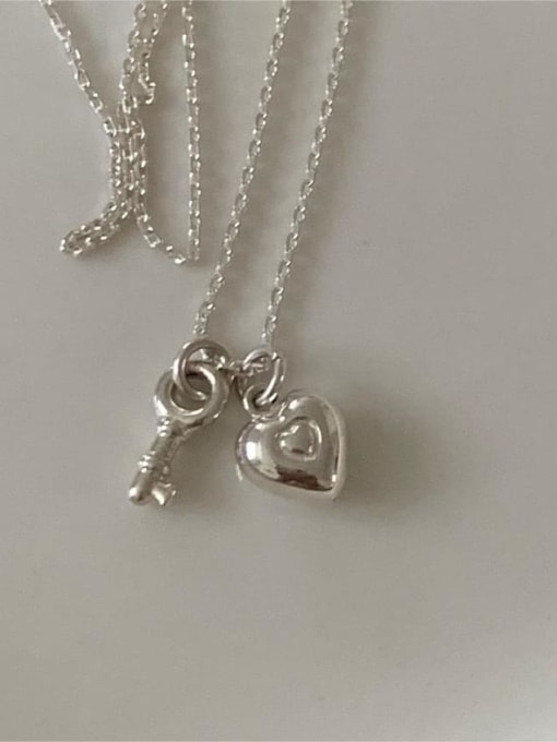Boomer Cat 925 Sterling Silver Cubic Zirconia Heart Minimalist Necklace 3