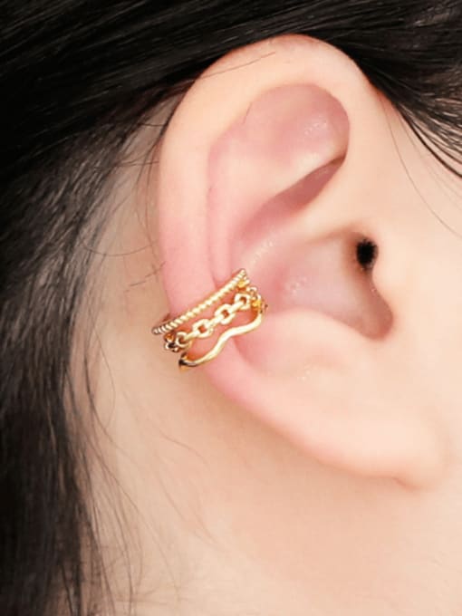 CC Brass Geometric Hip Hop Clip Earring 1