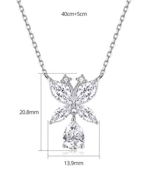 BLING SU Brass Cubic Zirconia Butterfly Classic Necklace 3