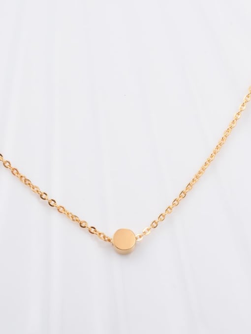Golden Titanium Round Minimalist Choker Necklace