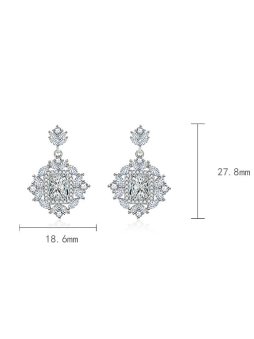 X&S Brass Cubic Zirconia Geometric Luxury Cluster Earring 1