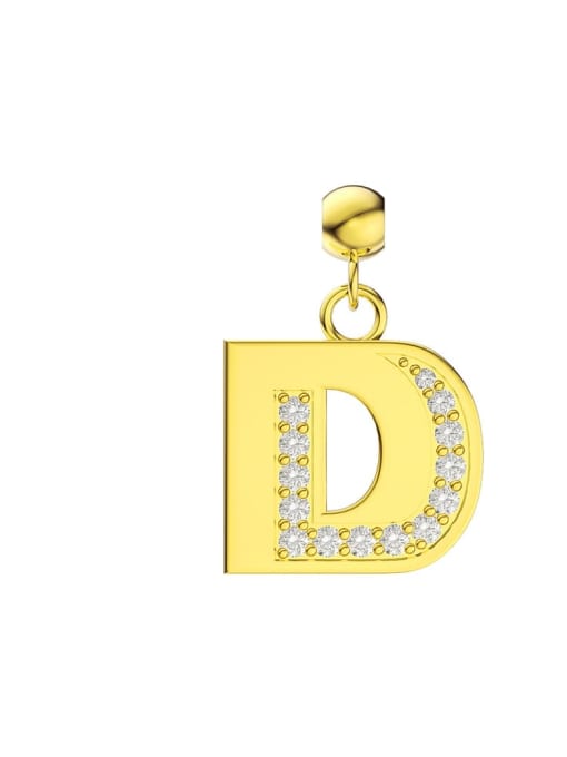 Single Letter D 925 Sterling Silver Cubic Zirconia Letter Minimalist Necklace