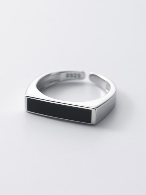 Rosh 925 Sterling Silver Enamel Geometric Minimalist Band Ring 3